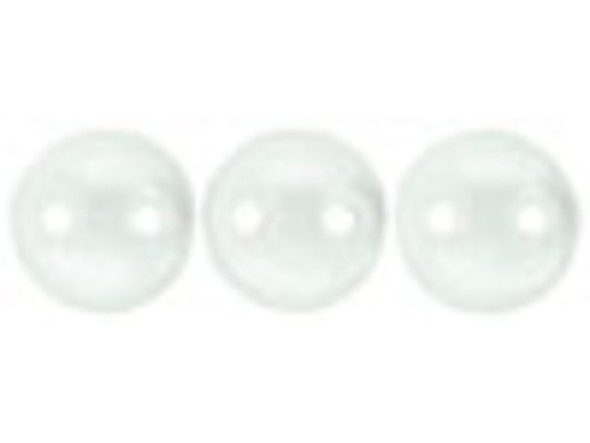 CzechMates Glass 6mm Pearl Coat Snow 2-Hole Lentil Bead Strand