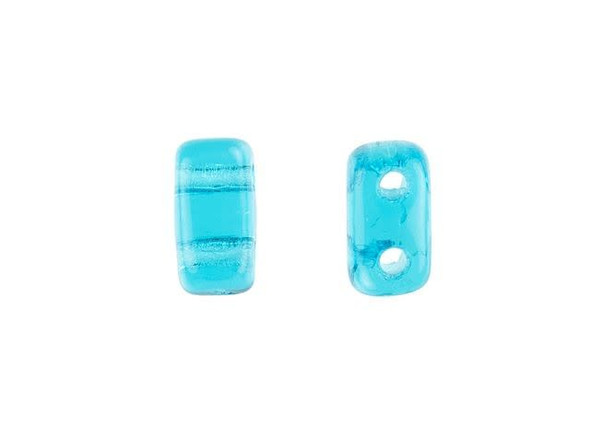 CzechMates Glass 3 x 6mm Teal 2-Hole Brick Bead Strand