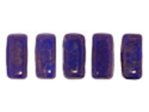 CzechMates Glass 2-Hole Rectangle Brick Beads 6x3mm - Indigo Moon Dust