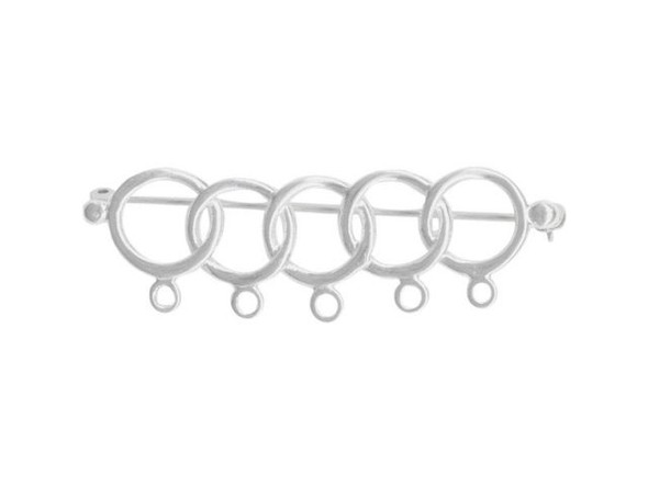 Sterling Silver Pin, 5-Ring, Five-Loop (Each)