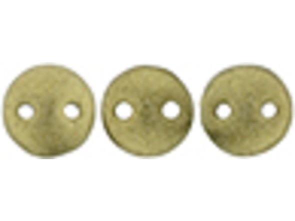 Bring a unique element to your jewelry designs with these CzechMates Lentil beads. These beads feature a puffed disc or lentil shape with two stringing holes. It's a great option for bead weaving, stringing and embroidery. These pressed Czech glass beads are softly rounded, so they won't cut your thread. They are sure to add stability, definition and shape to designs. They feature rich gold color with a subtle and soft metallic sheen. 