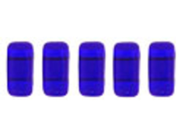 CzechMates Glass 3 x 6mm Cobalt 2-Hole Brick Bead Strand