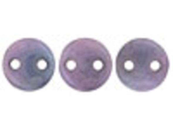 You'll love the colorful elegance of the CzechMates glass 6mm opaque amethyst luster two-hole lentil beads. Available by the strand, these beads feature a puffed disc shape with two stringing holes. It's a great option for bead weaving, stringing and embroidery. These pressed Czech glass beads are softly rounded, so they won't cut your thread. They are sure to add stability, definition and shape to designs. These beads feature soft purple color with a lustrous shine. 