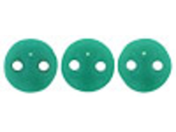 CzechMates Glass 2-Hole Round Flat Lentil Beads 6mm - Persian Turquoise