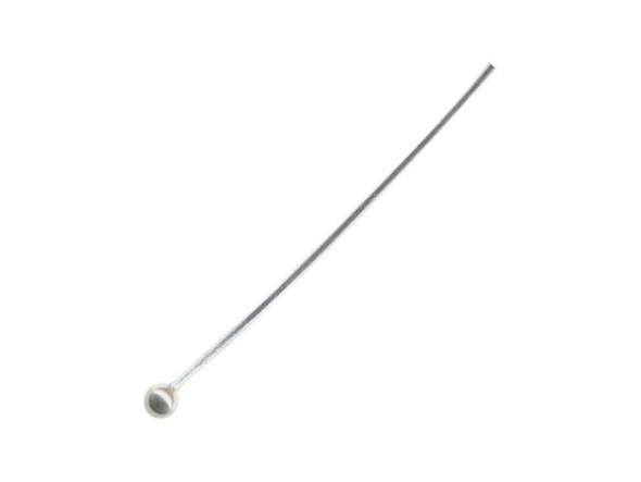 Sterling Silver Ball End Head Pin, 1" (10 Pieces)