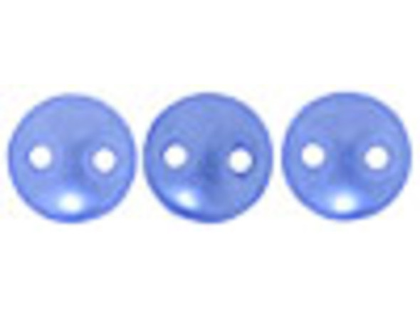CzechMates Glass 6mm Pearl Coat Baby Blue 2-Hole Lentil Bead Strand