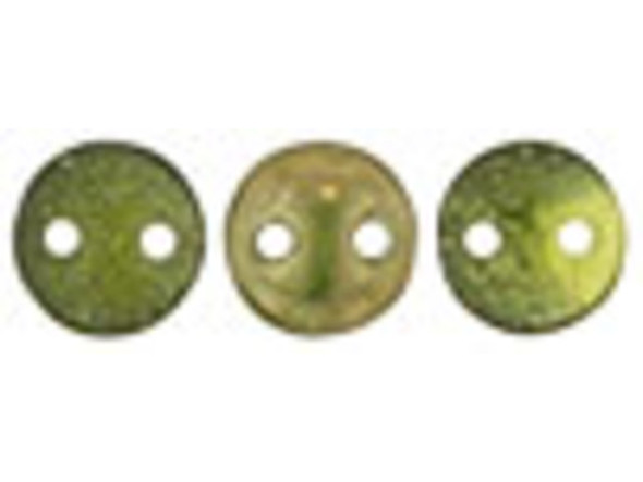 CzechMates Glass 6mm Copper Olivine 2-Hole Lentil Bead Strand