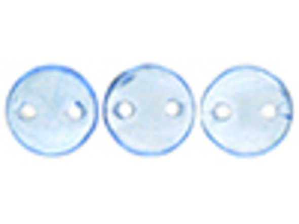 CzechMates Glass 6mm ColorTrends Transparent Airy Blue 2-Hole Lentil Bead Strand