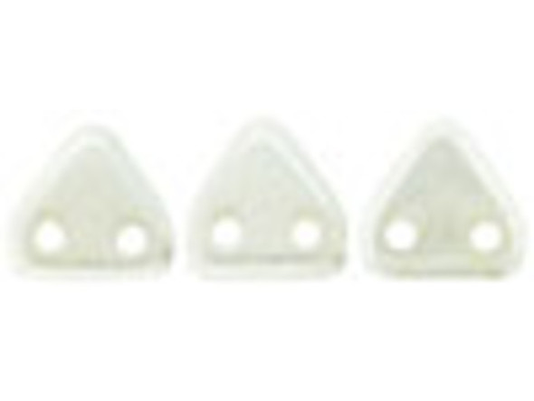 CzechMates 2-Hole Triangle Beads 6mm - Opaque White Luster