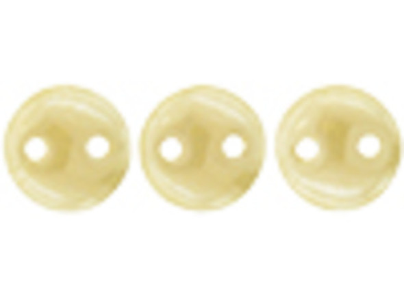 CzechMates Glass 6mm Luster Opaque Beige 2-Hole Lentil Bead Strand