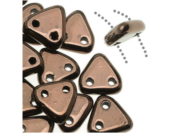 CzechMates 2-Hole Triangle Beads 6mm - Dark Bronze