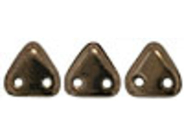 CzechMates 2-Hole Triangle Beads 6mm - Dark Bronze