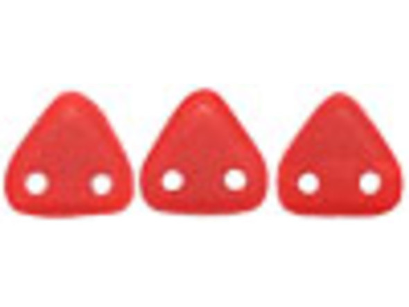 CzechMates 2-Hole Triangle Beads 6mm - Matte Opaque Red