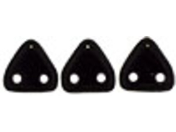 CzechMates 2-Hole Triangle Beads 6mm - Jet Black
