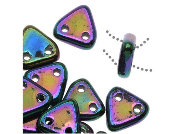 CzechMates 2-Hole Triangle Beads 6mm - Purple Iris