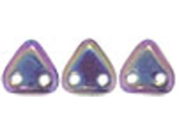 CzechMates 2-Hole Triangle Beads 6mm - Tanzanite / Purple Iris