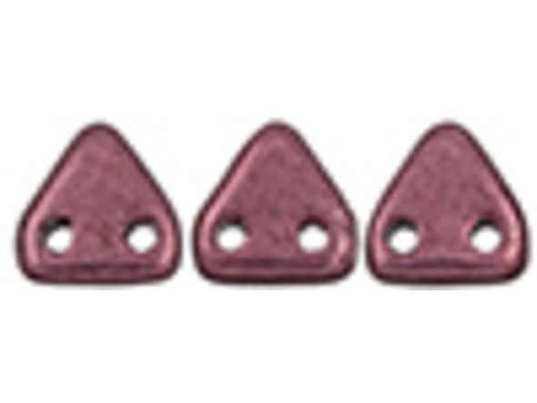 CzechMates Glass 6mm ColorTrends Saturated Metallic Red Pear 2-Hole Triangle Bead 2.5-Inch Tube