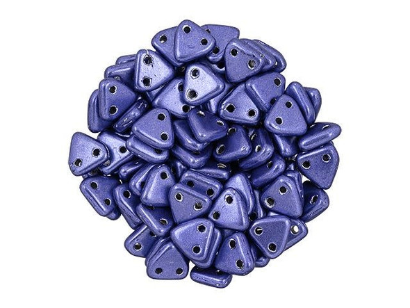 CzechMates Glass 6mm ColorTrends Saturated Metallic Ultra Violet 2-Hole Triangle Bead 2.5-Inch Tube