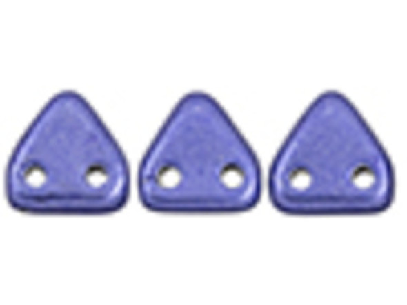 CzechMates Glass 6mm ColorTrends Saturated Metallic Ultra Violet 2-Hole Triangle Bead 2.5-Inch Tube