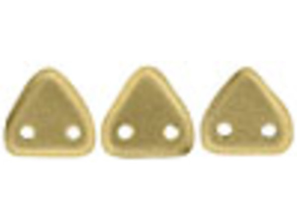 CzechMates 2-Hole Triangle Beads 6mm - Matte Metallic Flax