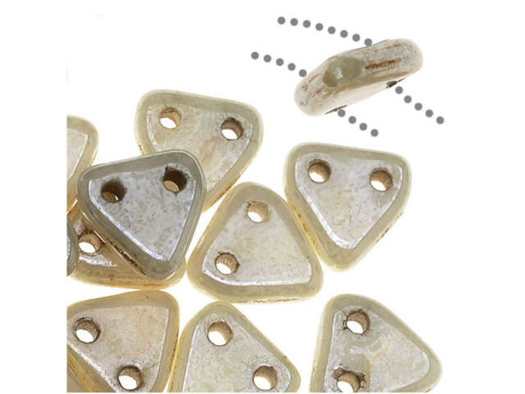 CzechMates 2-Hole Triangle Beads 6mm - Opaque Luster Picasso