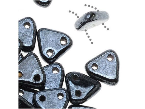 CzechMates 2-Hole Triangle Beads 6mm - Hematite