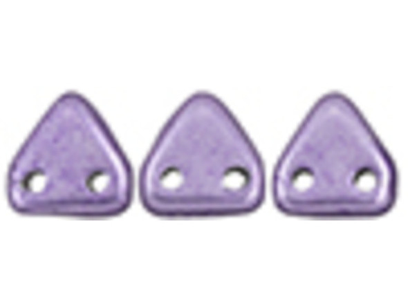 CzechMates Glass 6mm ColorTrends Saturated Metallic Crocus Petal 2-Hole Triangle Bead 2.5-Inch Tube