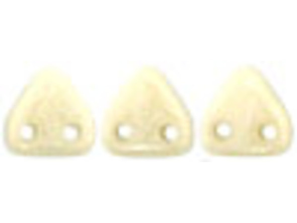 CzechMates Glass 6mm Opaque Champagne Luster Two-Hole Triangle Bead Pack 2.5-Inch Tube