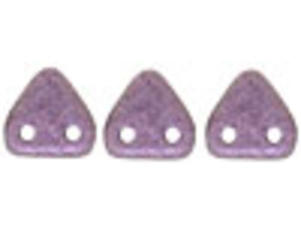 CzechMates 2-Hole Triangle Beads 6mm - Light Pink Metallic Suede