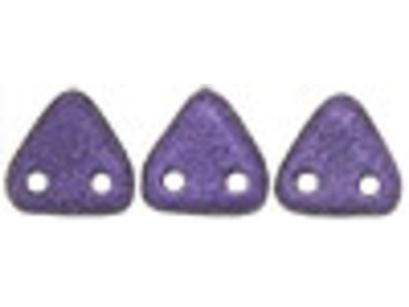 CzechMates 2-Hole Triangle Beads 6mm - Purple Metallic Suede