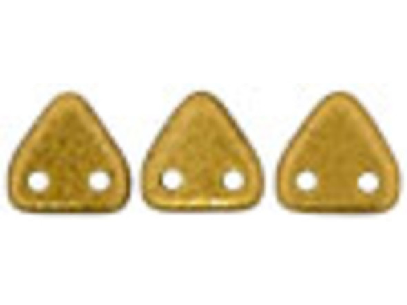 CzechMates 2-Hole Triangle Beads 6mm - Matte Metallic Goldenrod