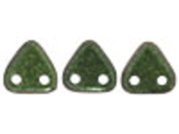 CzechMates 2-Hole Triangle Beads, 6mm, 10 Gram Tube, Polychrome - Olive Mauve