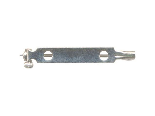 White Plated Bar Pin, Pin Back, 1.25" (fifty)
