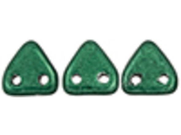 Get creative in your style with these CzechMates Triangle beads. These small Czech glass beads are triangular in shape and feature two stringing holes on one side. The stringing holes will allow you to add these beads to multi-strand designs or innovative seed bead embroidery designs. You'll love the dimension these beads bring to designs. 