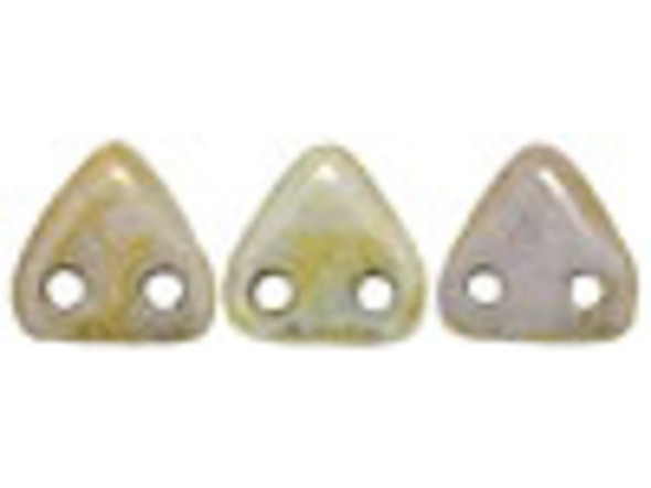 
From the CzechMates two hole bead system, these Czech pressed glass beads have a uniform triangle shape and their large hole size to bead size ratio makes them ideal for consistent bead weaving texture and multiple passes of fine beading thread, such as Fireline, Power Pro, KO Thread and Nymo. Create beautiful textures with the multitude of colors available! 
