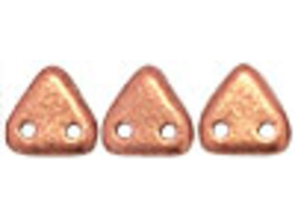 CzechMates 2-Hole Triangle Beads 6mm - Matte Metallic Copper