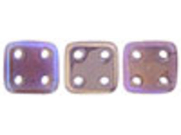 CzechMates Glass 6mm 4-Hole Luster Iris Milky Amethyst QuadraTile Bead 2.5-Inch Tube