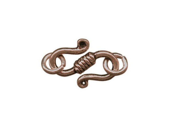 Antiqued Copper Plated Jewelry Clasp, Cast, S, Wrapped (72 pcs)