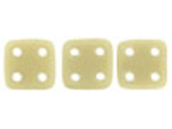 CzechMates Glass 6mm 4-Hole Antique Beige QuadraTile Bead 2.5-Inch Tube