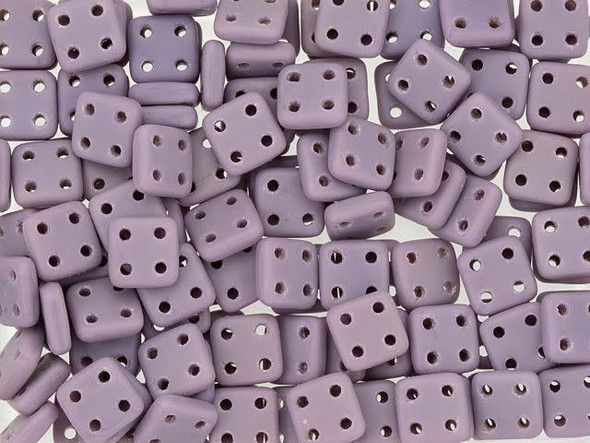 CzechMates Glass 6mm 4-Hole Matte Opaque Purple QuadraTile Bead 2.5-Inch Tube