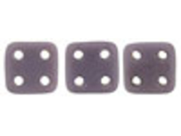 CzechMates Glass 6mm 4-Hole Matte Opaque Purple QuadraTile Bead 2.5-Inch Tube