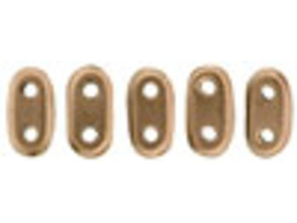 CzechMates Glass, 2-Hole Bar Beads 6x2mm, Matte Metallic Bronze Copper