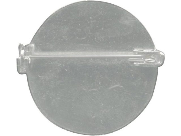White Plated Bar Pin, Pin Back, 1" with 25mm Disk (12 Pieces)