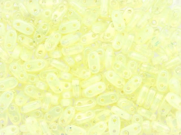 CzechMates Glass 3 x 6mm 2-Hole Milky Jonquil Bar Bead 2.5-Inch Tube