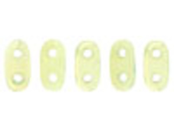 CzechMates Glass 3 x 6mm 2-Hole Milky Jonquil Bar Bead 2.5-Inch Tube