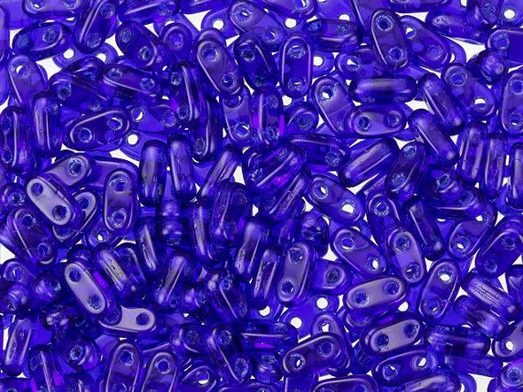 CzechMates Glass 3 x 6mm 2-Hole Cobalt Bar Bead 2.5-Inch Tube