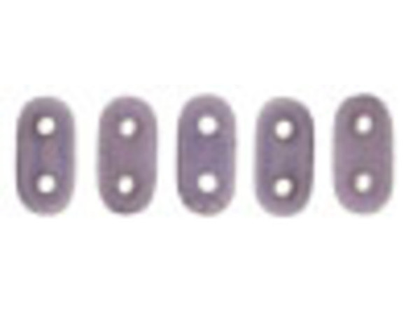 CzechMates Glass, 2-Hole Bar Beads 6x2mm, Opaque Lilac Luster