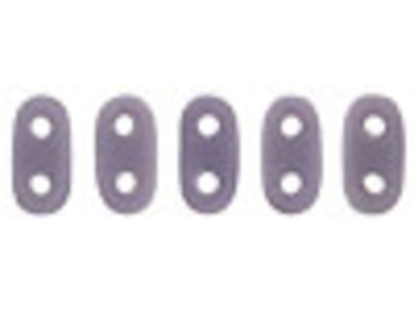 CzechMates Glass 3 x 6mm 2-Hole Matte Opaque Purple Bar Bead 2.5-Inch Tube
