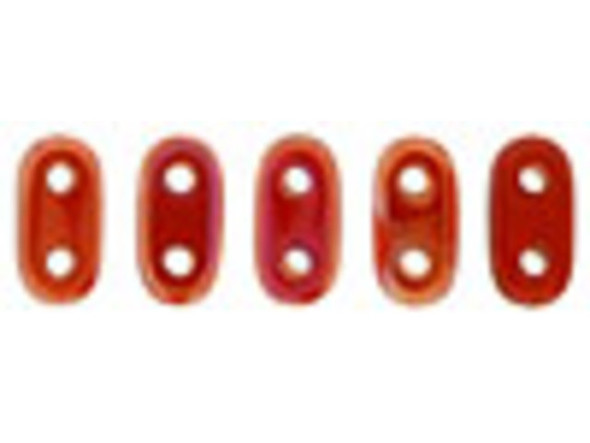 CzechMates Glass 3 x 6mm 2-Hole Twilight Siam Ruby Bar Bead 2.5-Inch Tube