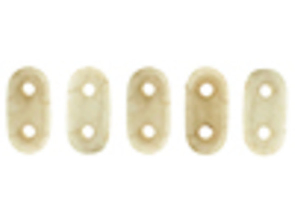 CzechMates Glass, 2-Hole Bar Beads 6x2mm, Opaque Champagne Luster